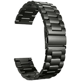 Resim Samsung Galaxy Watch 46MM Kılıf Metal Sıralı Siyah Kordon 
