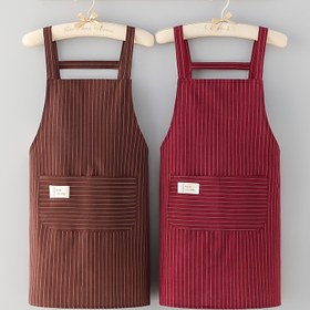 Resim Yetişkinler için 1 Adet Pamuklu Önlük - Unisex Ayarlanabilir Cepli Mutfak Önlüğü, Dokuma Düz Renkli Şef Garson Barbekü Kuaför Önlüğü, Dayanıklı Ev Aşçılığı Önlüğü 