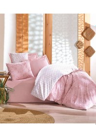 Resim Cotton Box Minimal Çift Kişilik Lastikli Çarşaflı Nevresim Takımı Best Pembe 