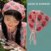 Resim 1 adet Plaj Tatil Örgü Çiçek Başlık - Tatlı ve Sevimli Tığli Çilek ve Güneş Çiçeği Saç Aksesuarı, Polyester Karışımı, Fotoğrafçılık, Tatil, Günlük Giyim için Mükemmel, Kızların Şık Başlık, Plaj Aksesuarları | Eğlenceli Başlık | Dayanıklı Başlık, Plaj Aksesuarları 