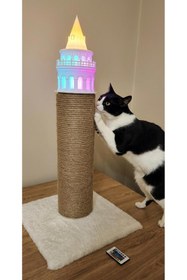 Resim İLBAY PETSHOP Galata Kule serisi Kedi Tırmalama RGB Işıklı 