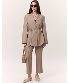 Resim Manuka Çima Dikişli Kumaş Pantolon Camel Camel 