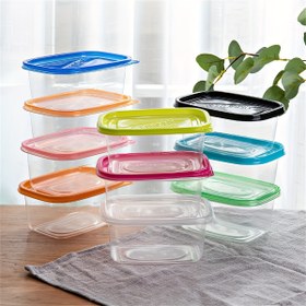 Resim 10 Adet Şeffaf Plastik Gıda Saklama Kapları Mavi Kapaklı - Üst Üste Konulabilir, Yeniden Kullanılabilir, Mikrodalga ve Bulaşık Makinesi Güvenli - Tahıllar, Etler, Meyveler, Sebzeler için Yer Tasarrufu Sağlayan Dikdörtgen Tasarım - Hava Geçirmez Mutfak & Kiler Organizasyonu, Mikrodalgaya Uygun Kaplar | Dikdörtgen Kaplar | Yeniden Kullanılabilir Gıda Kapları 