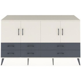 Resim Kronos Konsol 6 Raflı 6 Çekmeceli 4 Kapaklı 176x59x99 Aytaşı-aytaşı/antrasit Aytası/antrasıt - Aytası 