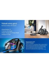 Resim Philips Halı Döver Turbo Fırçalı Kumandalı Marathon Ultimate XB9145 Toz Torbasız Süpürge+ Yedek Hepa Filitre 