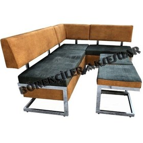 Resim Köşe Takım Mutfak C Loca Model Metal Çelik Nikelaj Iskelet Kalite Beyaz 