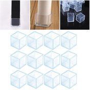 Resim 12 Adet Şeffaf PVC Sandalye Ayak Kapağı, Mobilya Ayak Koruyucuları, Çizilmez Masa Ayak Kapakları, Gürültü Azaltıcı Tabure Ayak Kapakları, Parça Kereste Zeminler İçin 