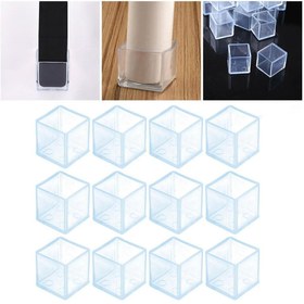Resim 12 Adet Şeffaf PVC Sandalye Ayak Kapağı, Mobilya Ayak Koruyucuları, Çizilmez Masa Ayak Kapakları, Gürültü Azaltıcı Tabure Ayak Kapakları, Parça Kereste Zeminler İçin 