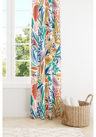 Resim Bahar Yaprakları Desenli Süet Oturma Odası Salon Fon Perde Baskılı Ekstrafor Büzgü Tek Kanat Çok Renkli 