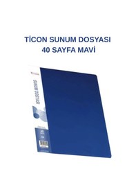 Resim 40 Lı Sunum Dosyası Şeffaf Poşet Dosya Okul, Ofis Ve Arşiv Kullanımı Mavi Mavi 