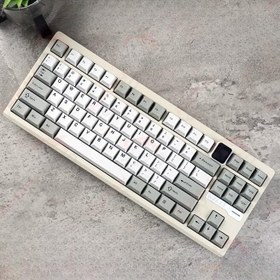 Resim Ajazz QS87 Max Alüminyum Alaşımlı TFT Ekranlı Custom Mekanik Klavye (QS87 Max - Krem Beyaz) 