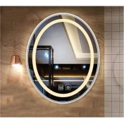 Resim Global Led Mirror 73X93 cm Dokunmatik Tuşlu Buğu Yapmayan Ledli Elips Banyo Aynası 