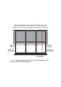 Resim Ekru Güneşlik Stor Perde Etek Dilimli Stor Perde Ekru 