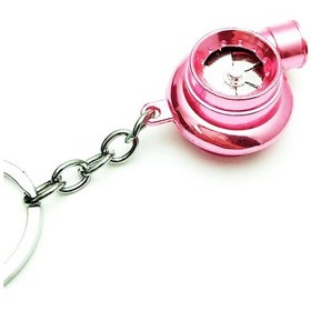 Resim Maiyame Metal Turbo Anahtar Zinciri, Led Işıklı, Yüksek Kaliteli, Araba Aksesuarı, Kreatif Ve Şık, Pudra Rengi, Poşetli 