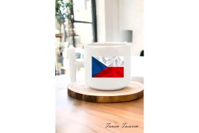 Resim Tanem Milli Bayrak Detaylı T Kulp Kahve Kupası, Milli Renkler, Vatansever, Ulusal Kimlik, Milliyetçi Kupa 