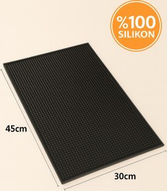 Resim Siliconly 45x30 cm Kaymaz Silikon Bar Matı, Kurutmalık,,Bulaşık Kurutma Matı,Silikon Mat 