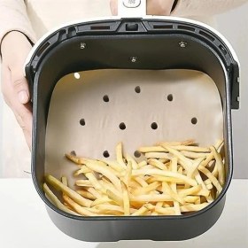 Resim MCM Group 50 Adet Air Fryer Pişirme Kağıdı Tek Kullanımlık Hava Fritöz Yapışmaz Yağlı Kağıt Delikli Model 