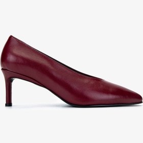 Resim Valmenti Kadın Hakiki Deri Bordo Topuklu Ayakkabı 35 300-1 Bn Ayk Y25 Bordo Dr Bordo 