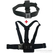 Resim Trx-Pro Gopro Hero 2 3 3+ 4, Göğüs Bağlantı Aparatı Ve Kafa Bandı Combo 