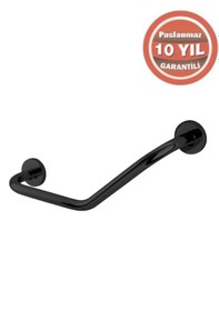 Resim Çelik Banyo Paslanmaz Pirinç Flora Küvet Tutamağı 40cm Mat Siyah 