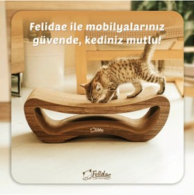 Resim Felidae Oluklu Mukavva, Kedi Tırmalama Kanepesi - Yatay Tırmalama / (59X20X24CM) Medium - CS8 DW 