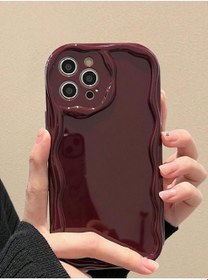 Resim 16 Promax Bordo Dalgalı Kenarlı Parlak Sılıkon Kılıf 