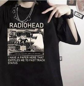 Resim Radiohead Unisex Siyah T-shirt Siyah 