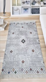 Resim Dekhera Ömür Yıkanabilir Halı 5740 Gri - 80X150 / Dot Taban 