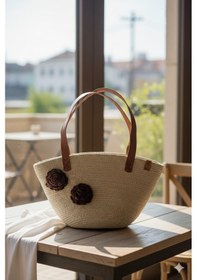 Resim Loom Collection Kadın Plaj Çantası Krem 