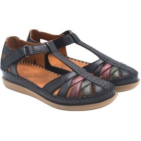 Resim Kadın Comfort Deri Sandalet Siyah 25033540y Siyah 