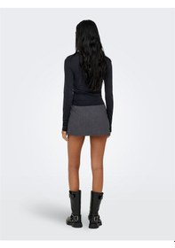 Resim Only Onlhannah L/s Ruchıng Top Jrs Kadın Siyah T-shirt - 15363623 
