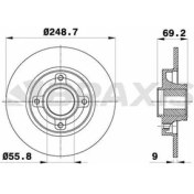 Resim Braxis AE0055 Arka Fren Disk Aynası Sensör Halkası Iıe C4 C3 Picasso Ds3 C3 Iıı 207 P307 208 2008 1.4 16V 1.5 4249.32 