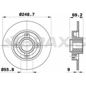 Resim Braxis AE0055 Arka Fren Disk Aynası Sensör Halkası Iıe C4 C3 Picasso Ds3 C3 Iıı 207 P307 208 2008 1.4 16V 1.5 4249.32 