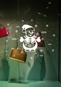 Resim Genel Markalar Yılbaşı Happy New Year ÖZEL sticker Çıkartma Süsü Kardan Adam Cam Süsü Noel Ağacı Kar Tanesi 