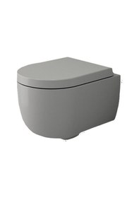 Resim Bocchi V-Tondo Rimless Asma Klozet Kanalsız Kısa Kapak Hariç Mat 