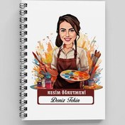 Resim En Başarılı Kadın Resim Öğretmeni Karikatürlü Defter 