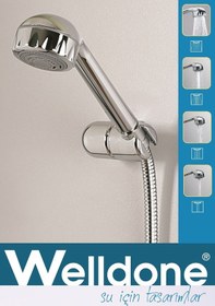 Resim Welldone Prestij Mafsallı Duş Seti Krom 
