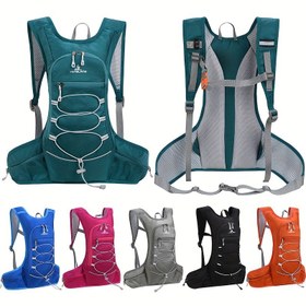 Resim Hafif ve sıkı oturan spor sırt çantası, maksimum kapasiteye sahip 2L hidrasyon kabini olan nefes alabilen omuz çantası, koşu, yürüyüş, kros, dağcılık, koşu, bisiklet, maraton ve diğer sporlar için uygun katmanlı depolama tasarımı, hayatta kalma düdüğü göğüs tokası dahil üç boyutlu nefes alabilen taşıma sistemi, gece yansıtıcı tasarım Hidrasyon Sırt Çantası 