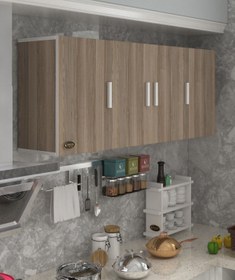 Resim Kenzlife hazır mutfak marina crd 060*150*32 mutfak banyo dolabı kapaklı raflı 