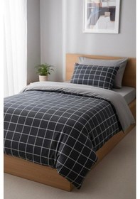 Resim Üntaş Serenat Fümekareserndtek Çift Taraflı Kare Tek Kişilik Nevresim Seti Füme 