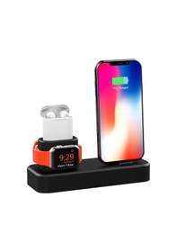 Resim Ally 3In1 Chargıng Base Apple Uyumlu iPhone Iwatch Ipods Sılıkon Şarj Stand 