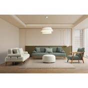 Resim Yuvaset Home Tera Ahşap Ayaklı 3+3+1 Koltuk Takımı 