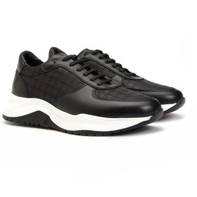 Resim Network Siyah Erkek Deri Sneaker 