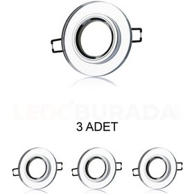Resim Cata Ct-6555 Ortanca Dekoratif Cam Spot Kasası Gu10 - 3 Lü Paket 