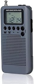 Resim HRD-104 Taşınabilir AM/FM Stereo Radyo Cep 2-Band Dijital Ayarlama Radyo Alıcı Açık Radyo w/Kulaklık İpi 1.3 inç LCD Ekran-Sazoley 