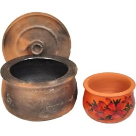 Resim Teknotrust Güveç 4--6 Kişilik 1Adet Desenli 1 Lt Yogurt Kazanı-- 1Adet Güveç Kapagı Hediyeli 