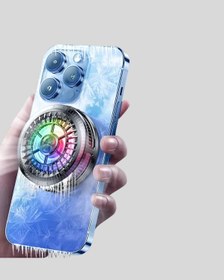 Resim Rgb Led Telefon Soğutucu Fan Yüksek Hızlı Soğutma Oyuncu Cooler 