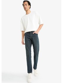 Resim Defacto Pedro Slim Fit Dar Kalıp Normal Bel Dar Paça Jean Pantolon G1266ax25aunm83 İndigo 