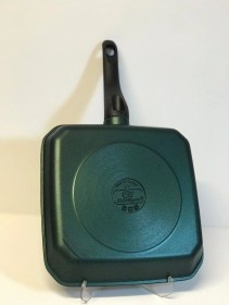 Resim Elit Alüminyum Döküm Kare Gril Tava 26x26 Cm Yeşil 