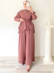 Resim CNG MODA Kadın Tesettür Vatkalı Geniş Paçalı Takım 